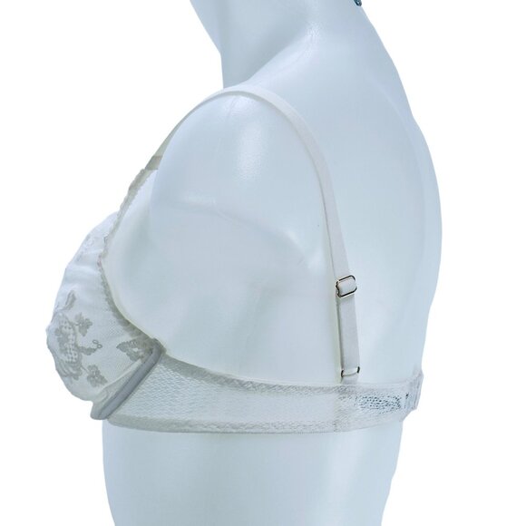 PASSIONATA Women’s Lingerie Bra White Lace low cut Underwire Adjustable Size 32C - Picture 2 of 8